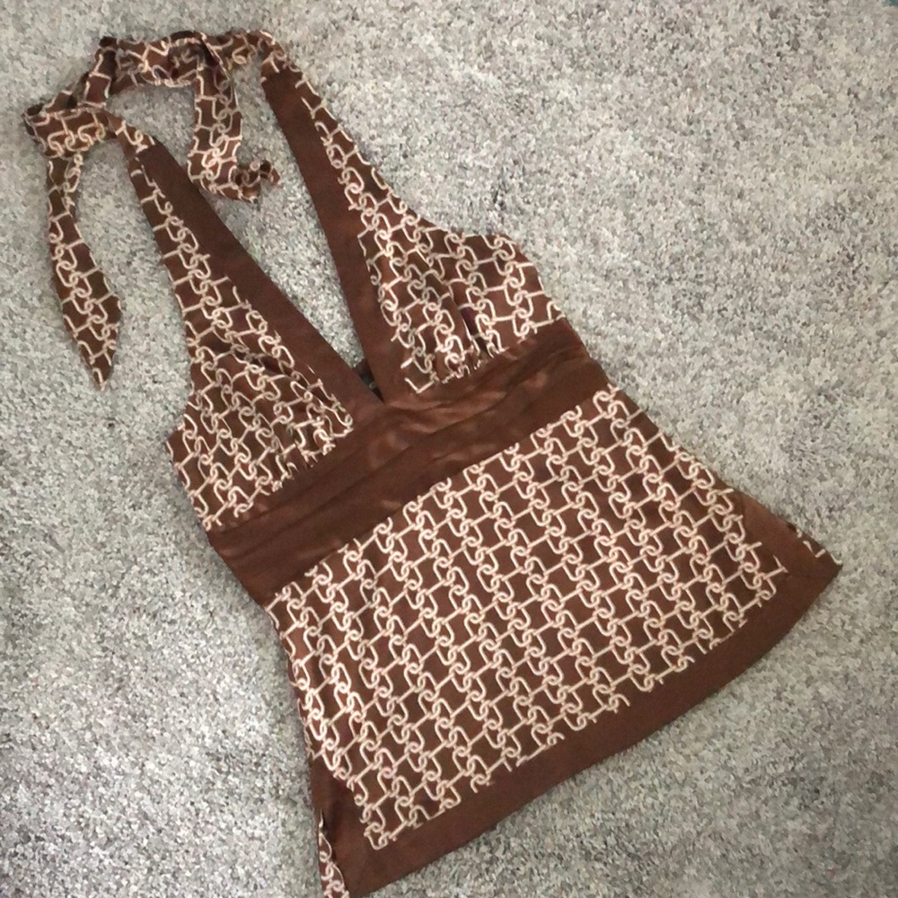 Bebe Silk Halter Top